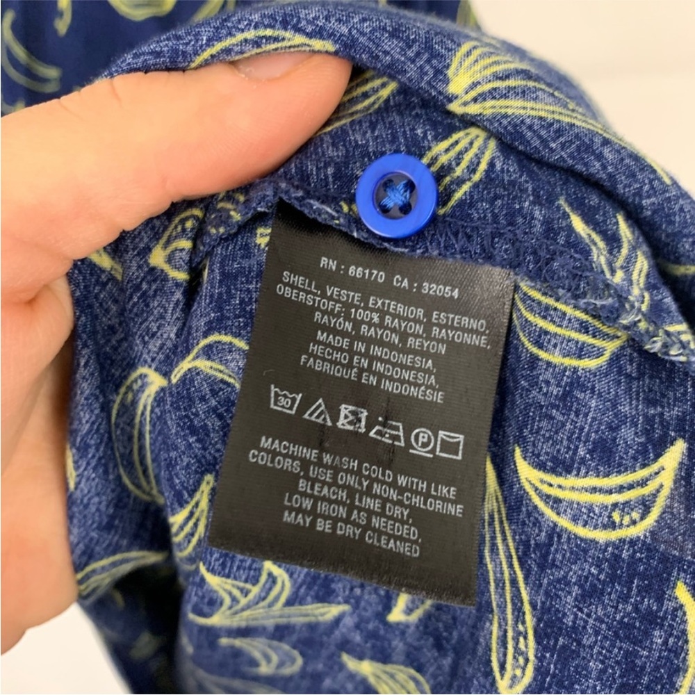 Maeve Anthropologie Navy Banana Print Tank Blouse - Picture 4 of 4